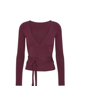 Exercere NEW Plum Ballet Wrap Top L